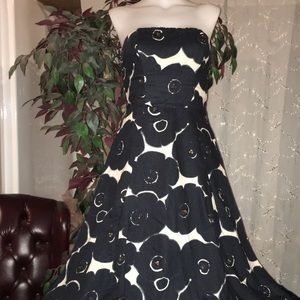 The Limited Navy/Cream Strapless Sundress Size 6